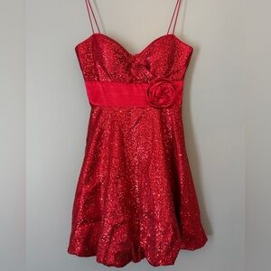 Adrianna Papell Red Sequin Dress